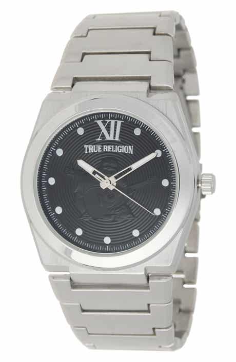 True Religion Logo Two-Tone Bracelet Watch, 43mm