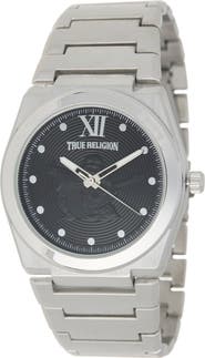 True Religion Logo Two-Tone Bracelet Watch, 43mm