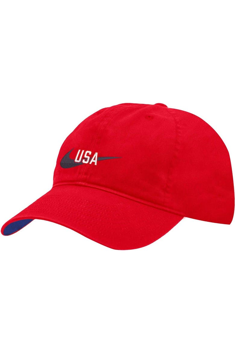 Men's Nike Red USWNT Campus Adjustable Hat, Main, color, Red