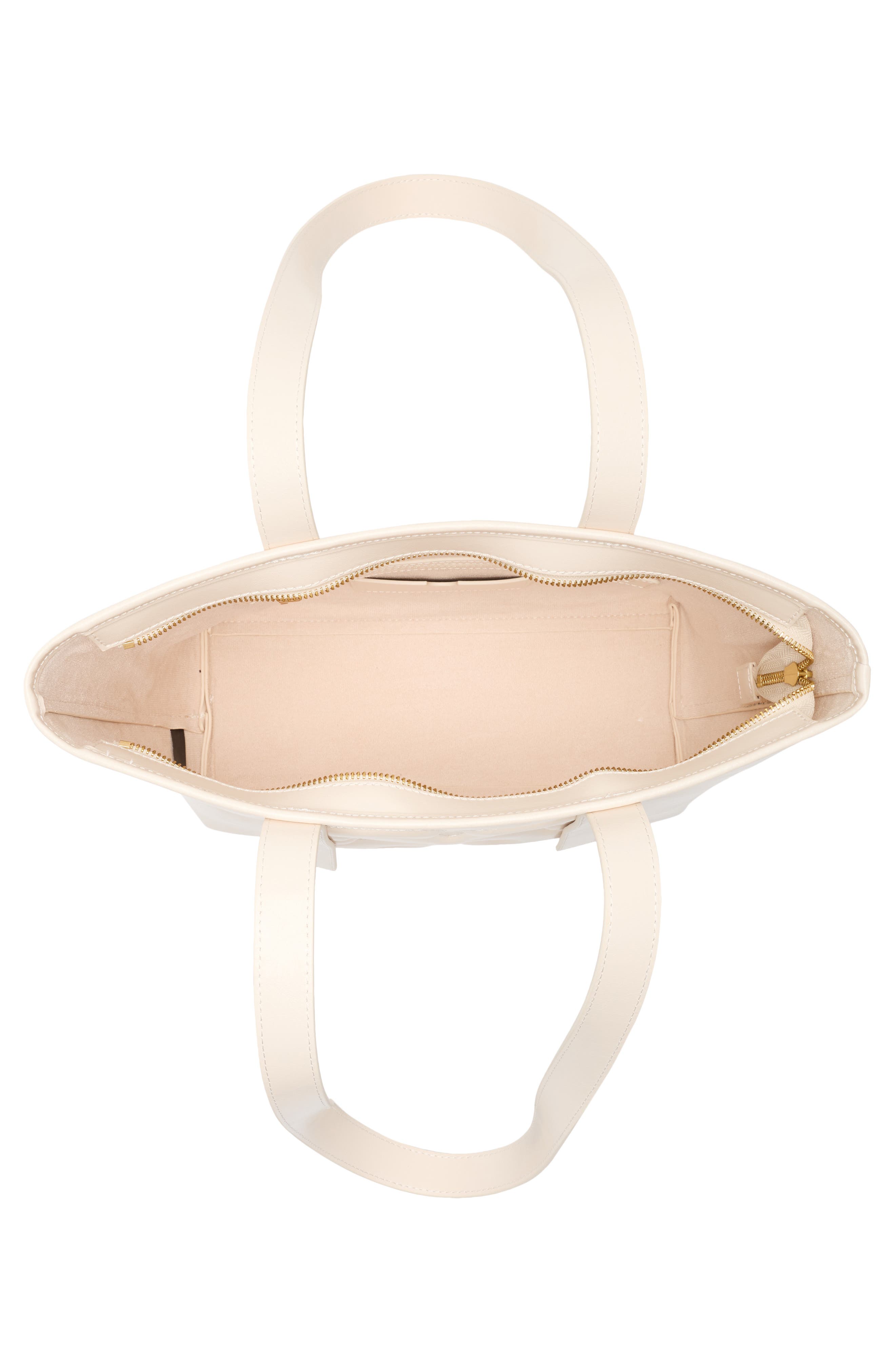 Classic Day Off Small Leather Tote, Alternate, color, CREAM