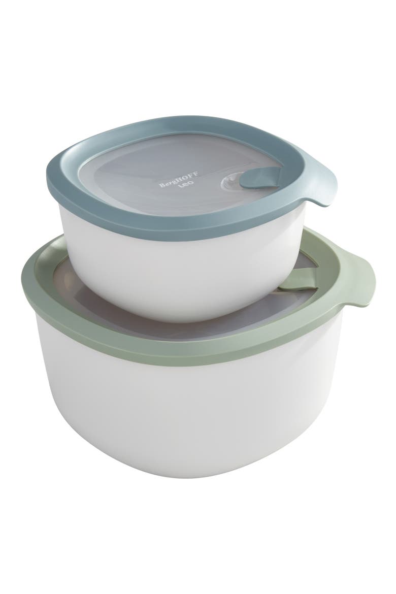 Leo Set of 2 Food Storage Containers, Main, color, BLUE/ GREEN