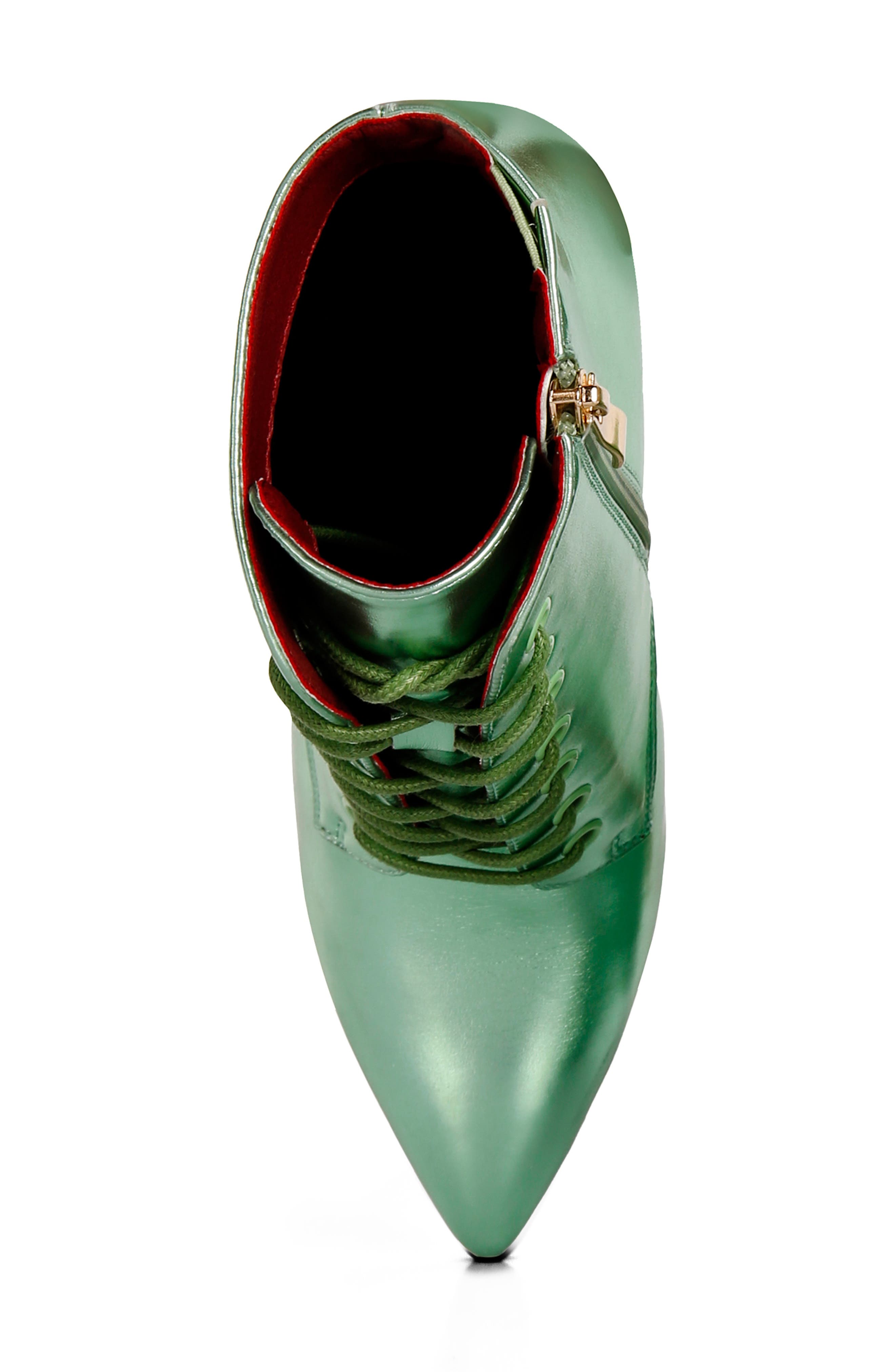 Rag & Co Piet Pointed Toe Bootie, Alternate, color, Green