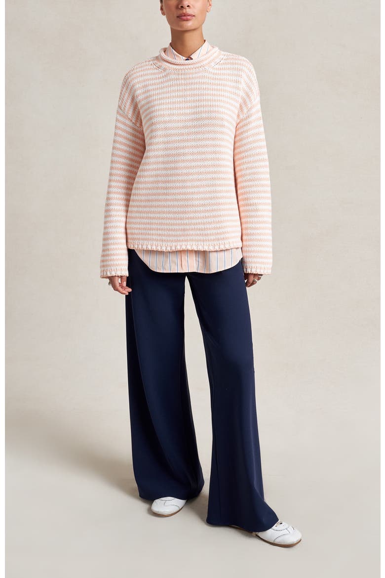 Fine Stripe Marina Sweater, Alternate, color, Seashell/Ivory