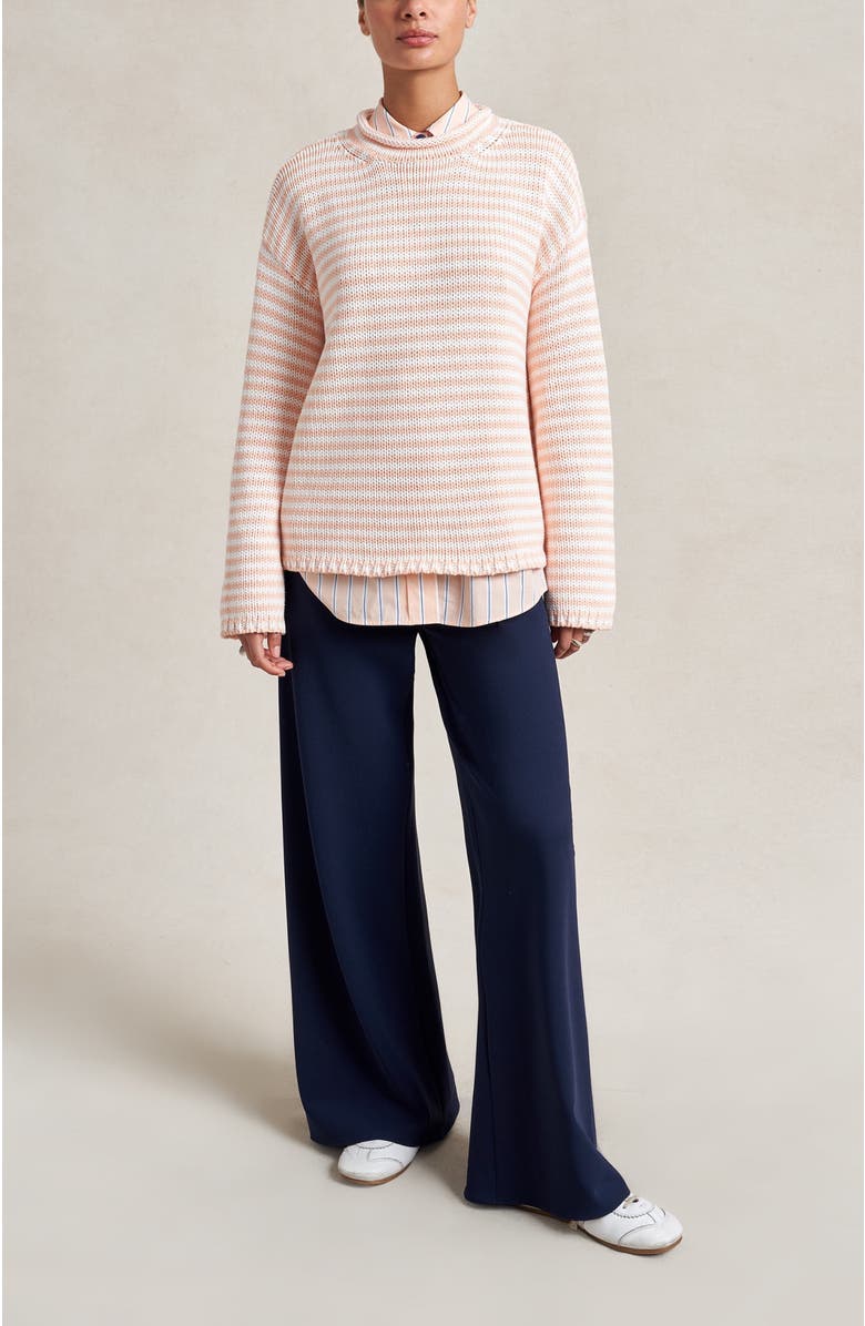La Ligne Fine Stripe Marina Sweater, Alternate, color, Seashell/Ivory