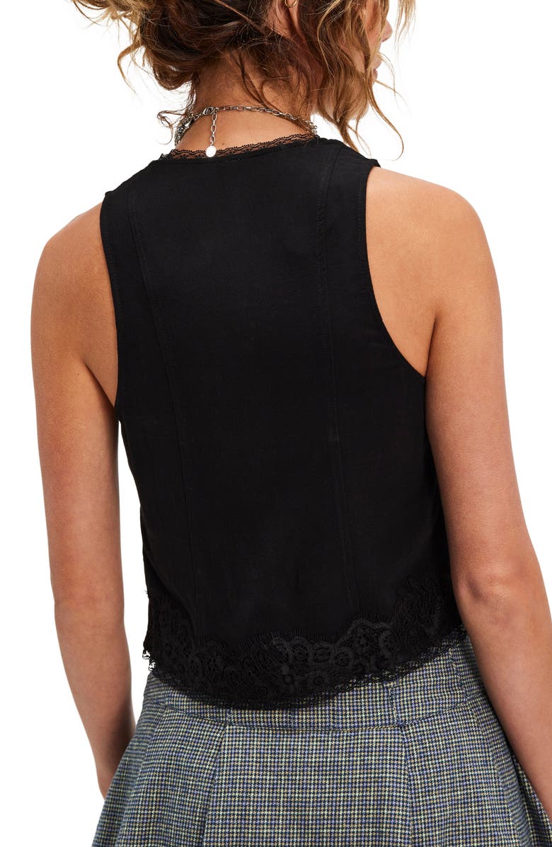 Free People Jaida Lace Vest, Alternate, color, Black