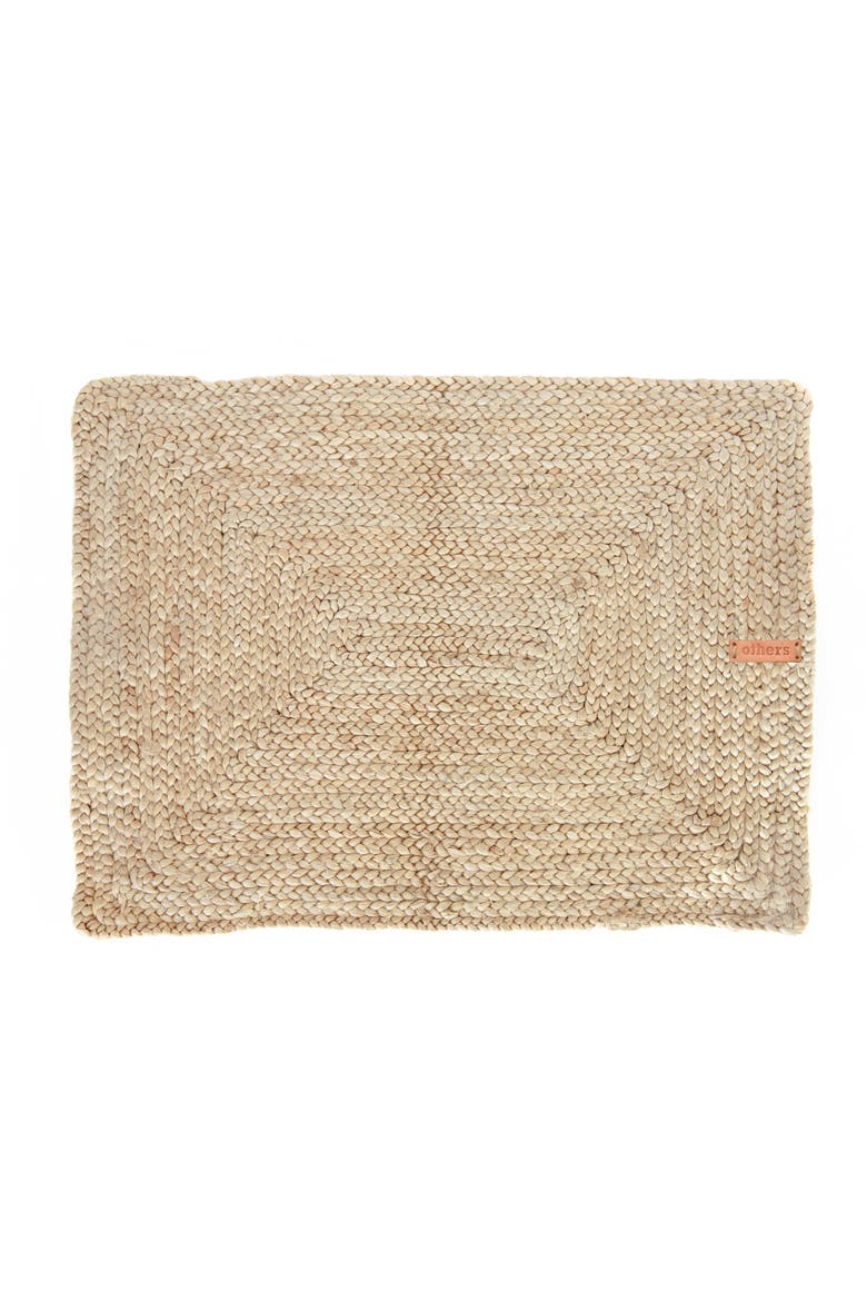 Rectangular Placemat Leather Tag, Main, color, Natural