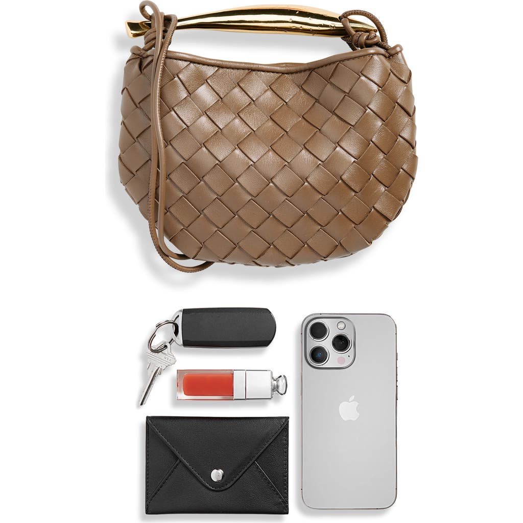 Bottega Veneta Sardine Intrecciato Crossbody Bag In Brown