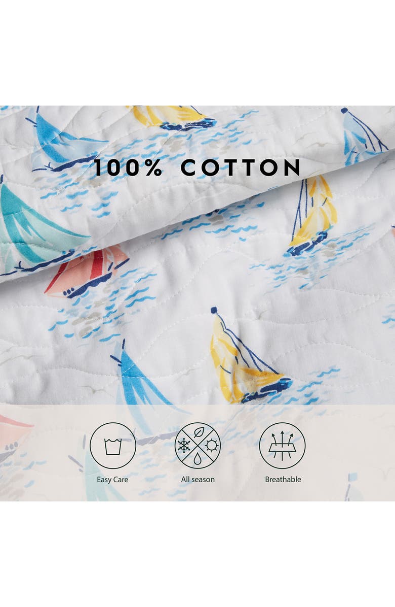 Laura Ashley Ahoy Twin Quilt & Sham Set, Alternate, color, Bright Blue