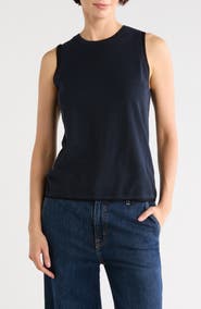 Vince Double Layer Cotton Blend Tank