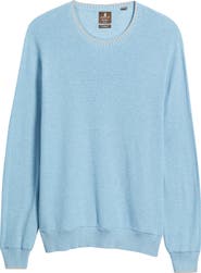 johnnie-O Hatched Cotton & Silk Blend Crewneck Sweater