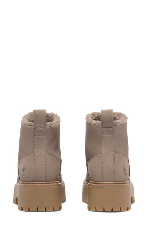 Timberland Stone Street Faux Fur Lined Bootie In Taupe Nubuck