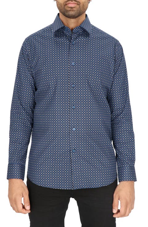 Dot Print Modern Fit Dress Shirt