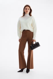 H&M Belted Bootcut Trousers