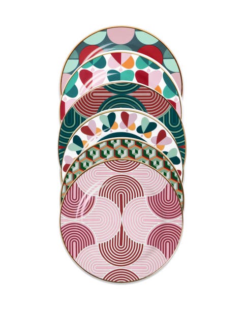 Dessert Plates Set Of 6 Slinky Mix