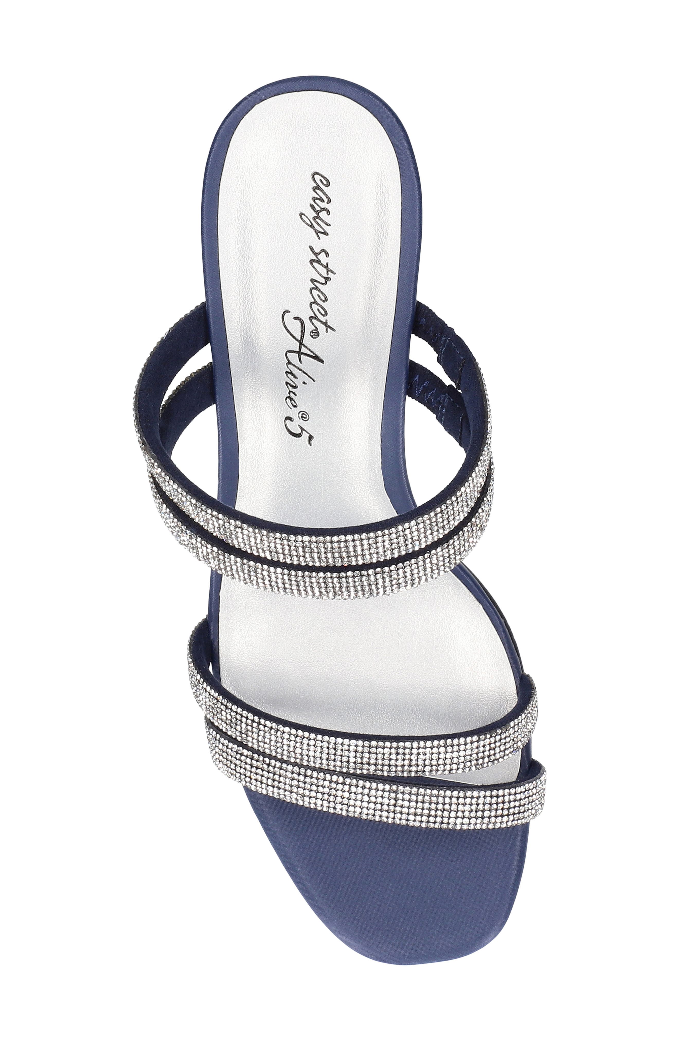 Jemma Slide Sandal, Alternate, color, NAVY SATIN STONES