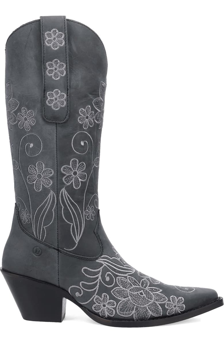 Dingo Swing Floral Embroidery Western Boot, Alternate, color, Black