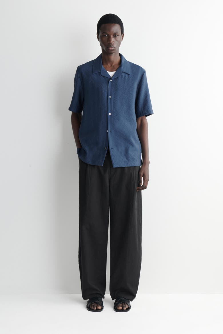 Camp-collar Shirt, Alternate, color, BLUE