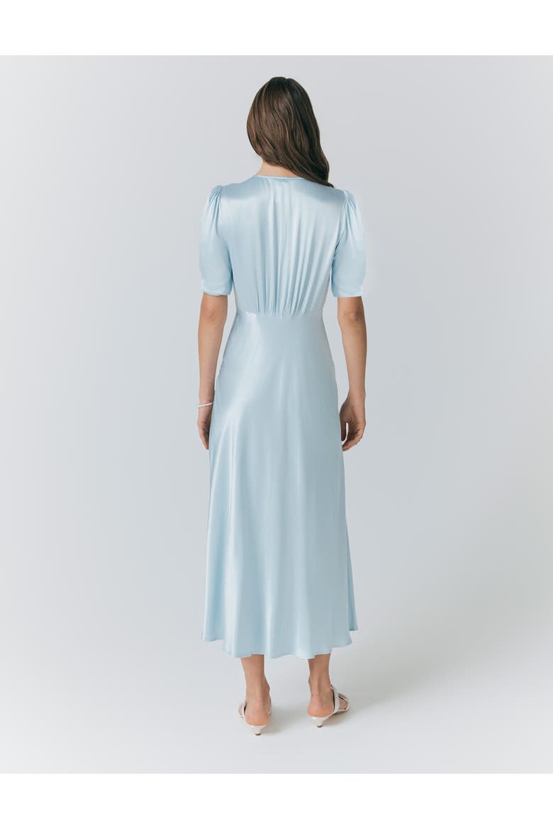 Madison Satin Midi Dress, Alternate, color, Light Blue