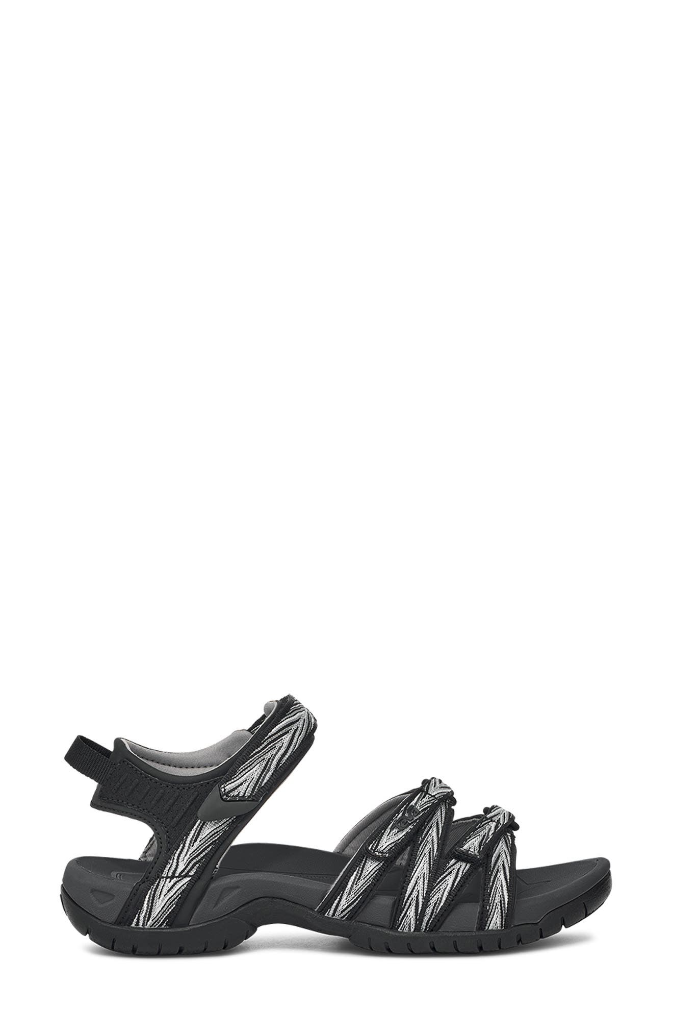 'Tirra' Sandal, Alternate, color, PALMS BLACK/ WHITE