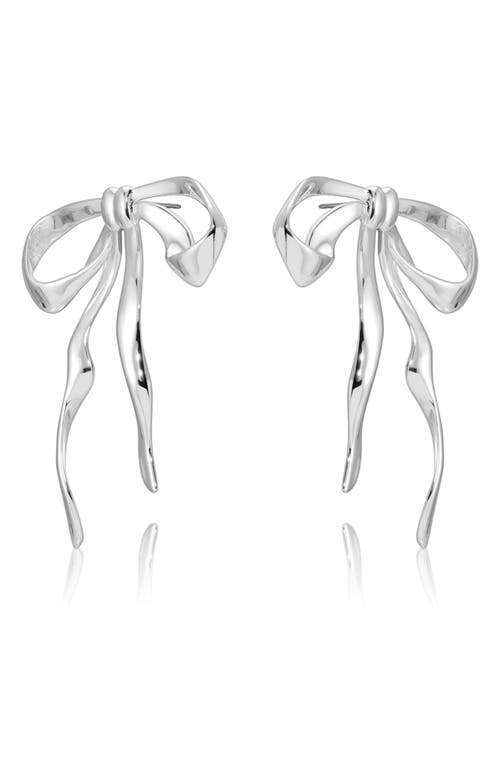 Ettika Organic Bow Earrings in Silver 