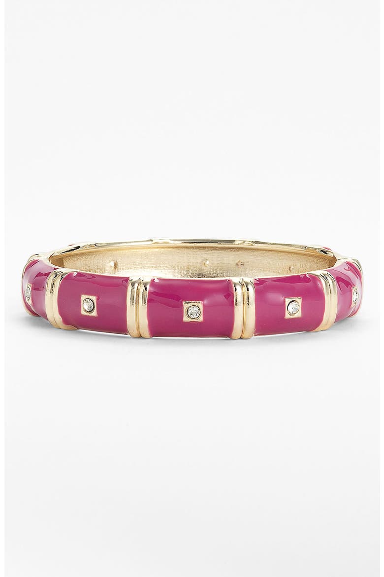 Colorblock Hinged Bangle, Main, color, FUCHSIA/ GOLD