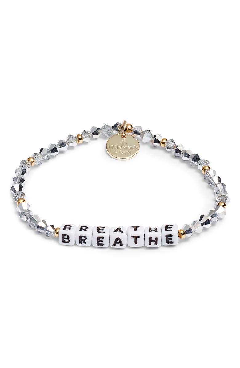 Little Words Project Breathe Beaded Stretch Bracelet, Main, color, 