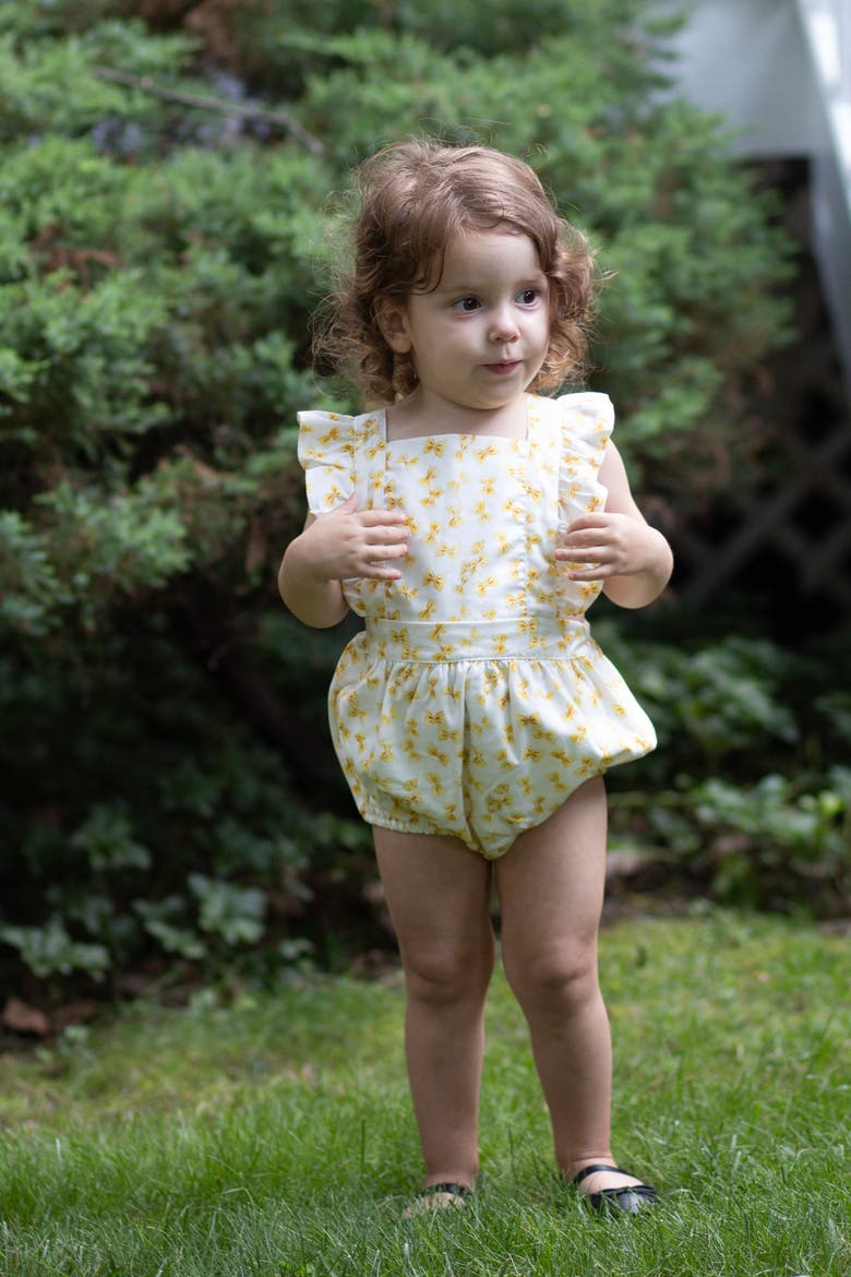Ruffle Sleeve Bubble Romper, Alternate, color, Pasta