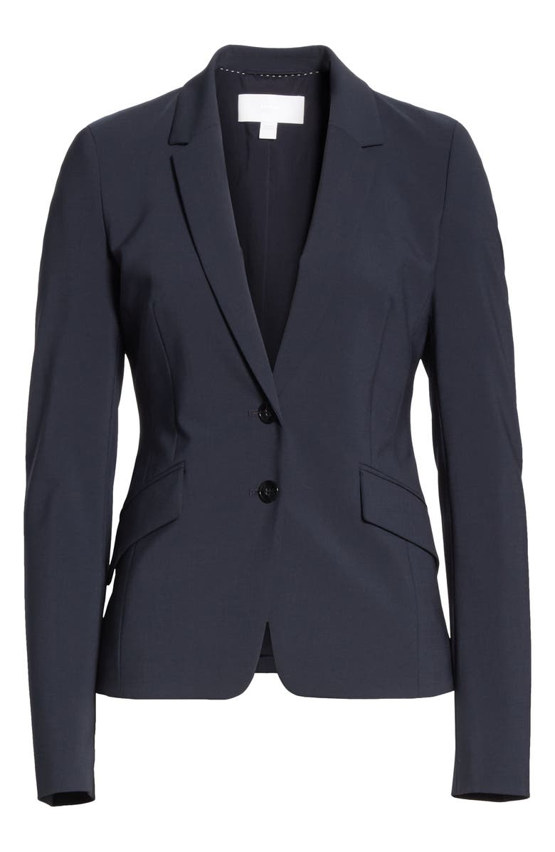 BOSS Jiletara Stretch Wool Jacket, Alternate, color, Nvy