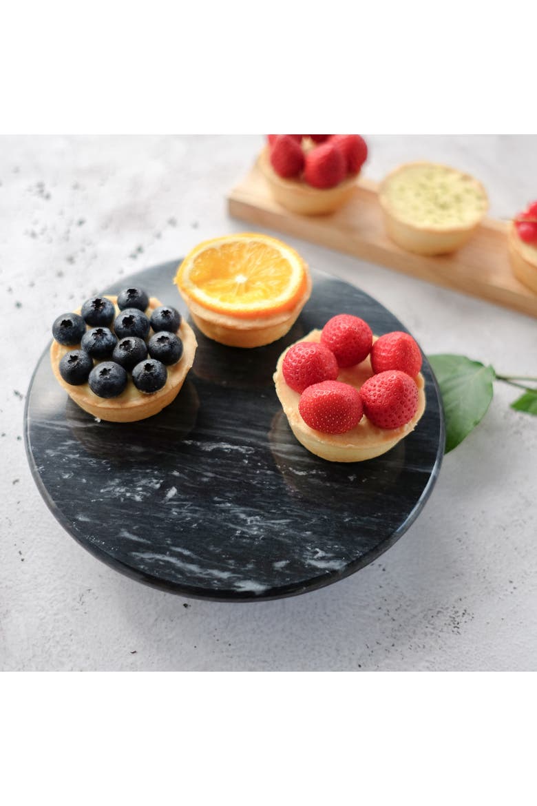 Tall Marble Lazy Susan, Alternate, color, Black Matte