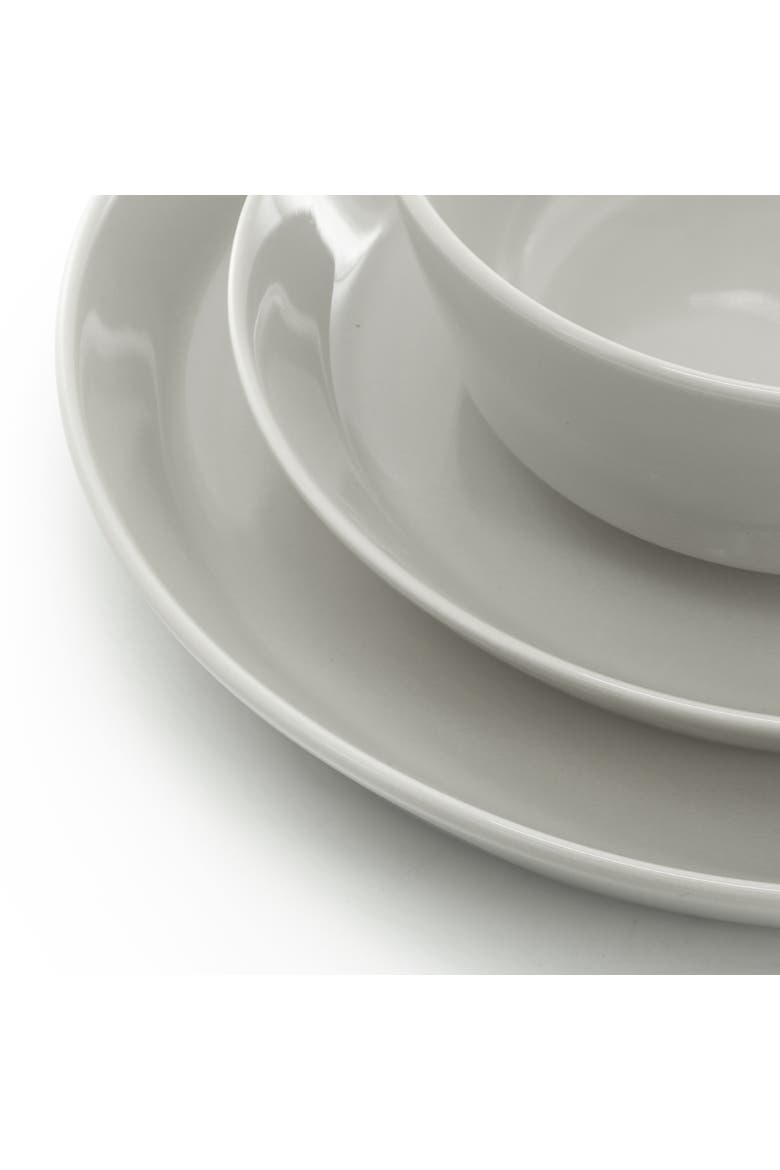 12 Piece Round Stoneware Dinnerware Set, Alternate, color, Grey