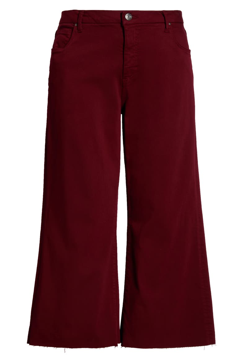 Meg Fab Ab Raw Hem High Waist Ankle Wide Leg Jeans, Alternate, color, MAROON