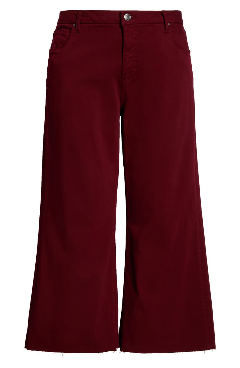 KUT from the Kloth Meg Fab Ab Raw Hem High Waist Ankle Wide Leg Jeans, Alternate, color, Maroon
