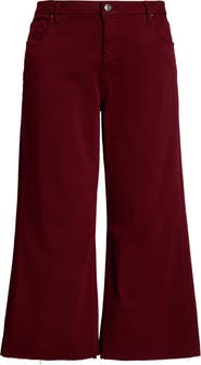 KUT from the Kloth Meg Fab Ab Raw Hem High Waist Ankle Wide Leg Jeans