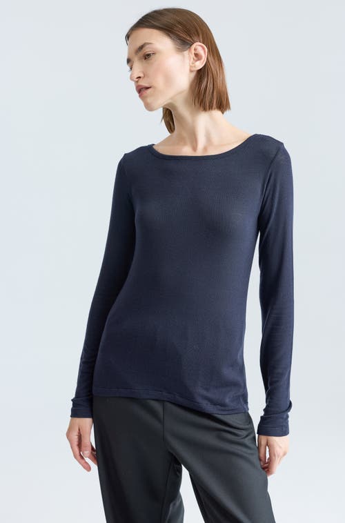Almina Concept Long Sleeve Boat Tee In Blue