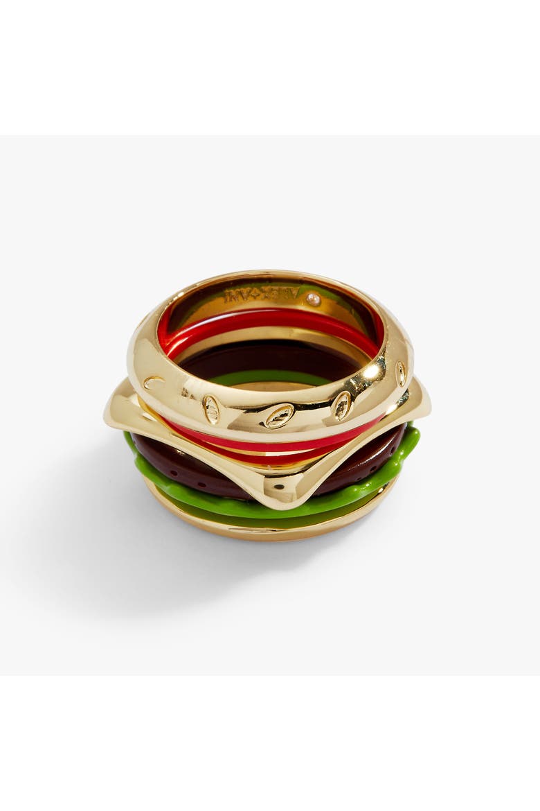 Hot Grill Summer Hamburger Stacking Ring, Main, color, Gold