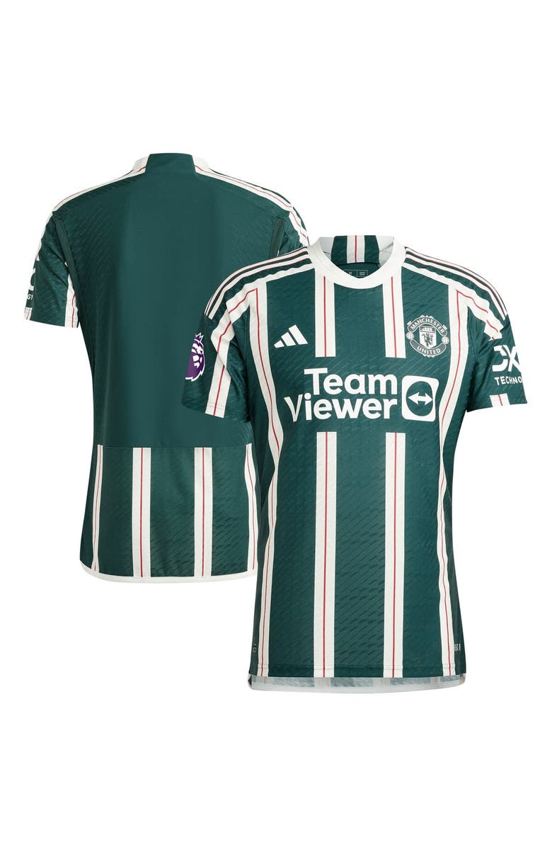 adidas Men's adidas  Green Manchester United 2023/24 Away Authentic Jersey, Main, color, 