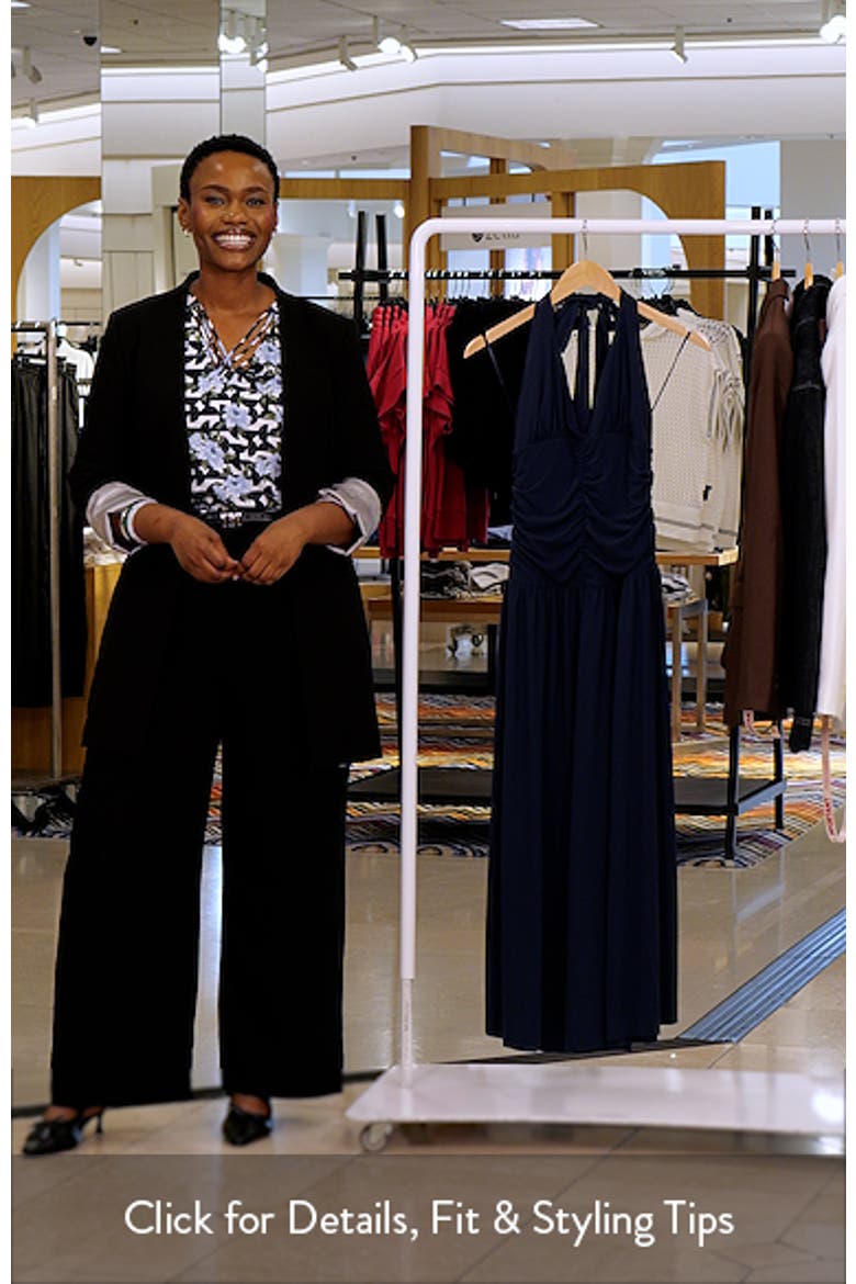 Ruched Halter Midi Dress video