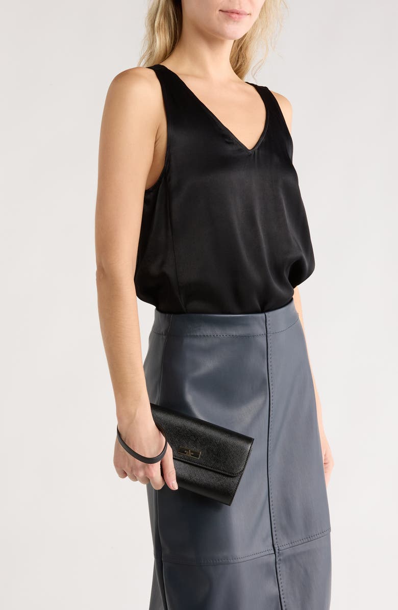 Kate Spade New York kanzie patent leather wristlet wallet, Alternate, color, Black