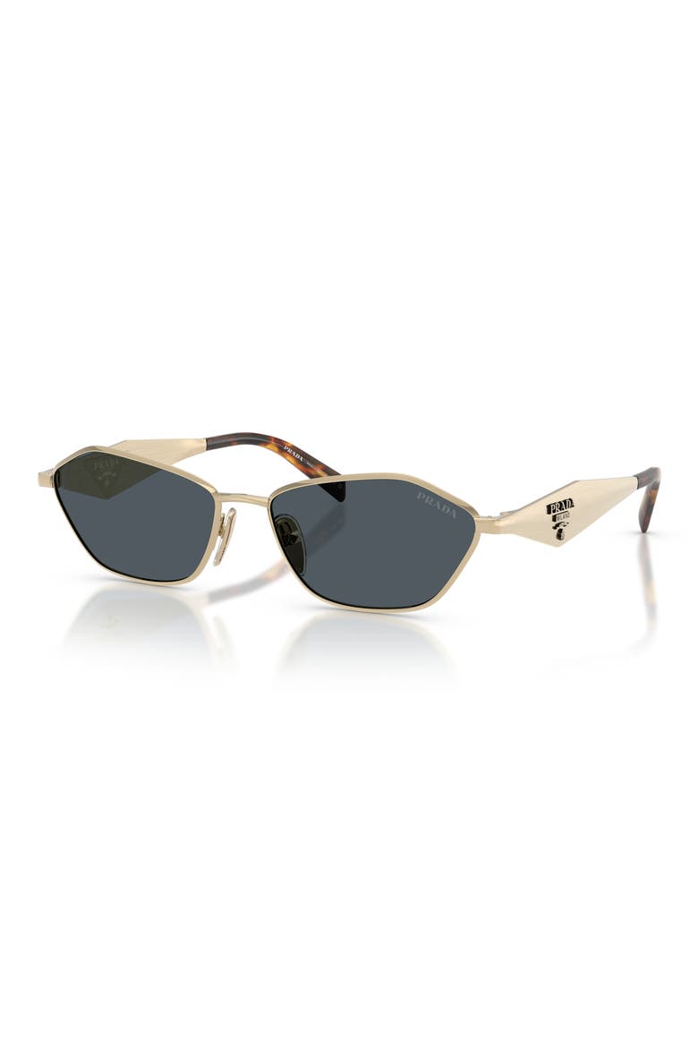57mm Irregular Sunglasses, Alternate, color, PALE GOLD / DARK GREY