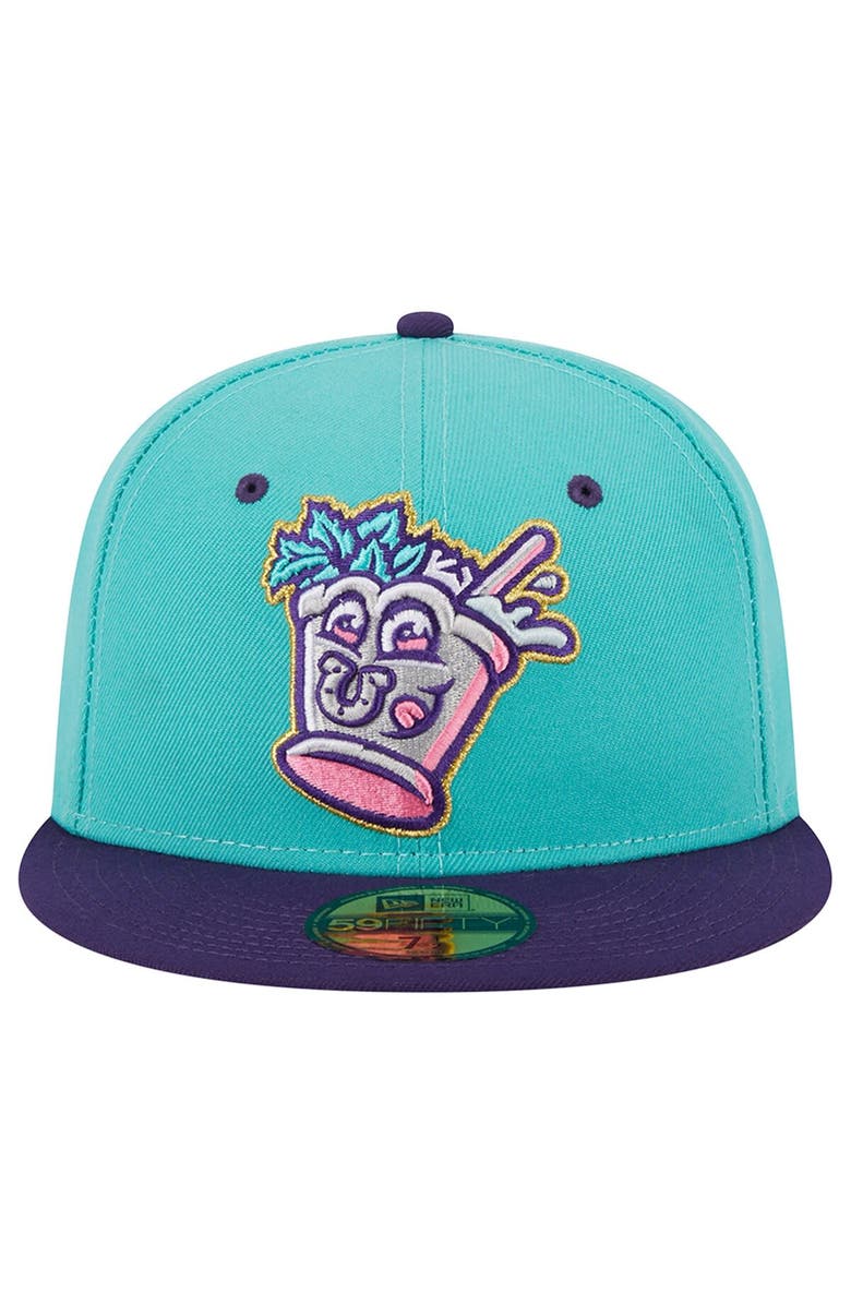 New Era Men's New Era Turquoise Louisville Bats Theme Nights Derby City Mint Juleps 59FIFTY Fitted Hat, Alternate, color,