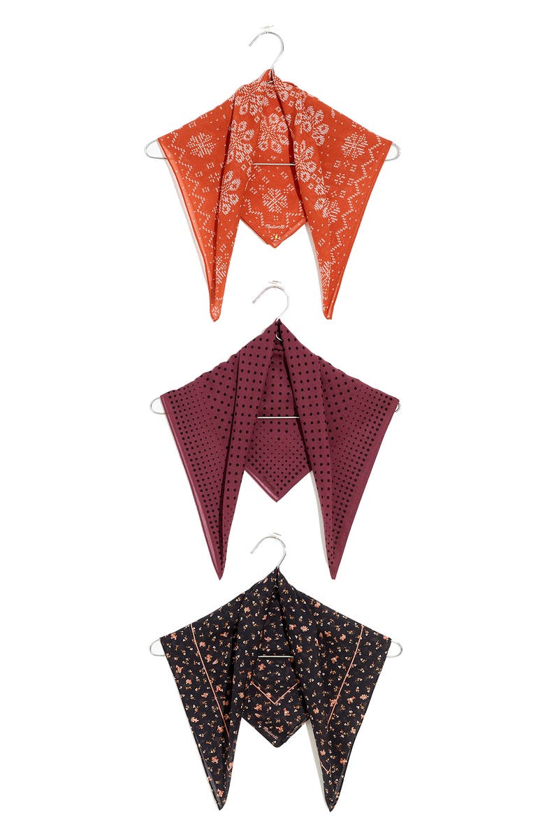 Madewell Assorted 3-Pack Organic Cotton Bandanas, Main, color, 