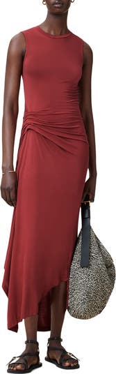 Rivi Draped Sleeveless Midi Dress