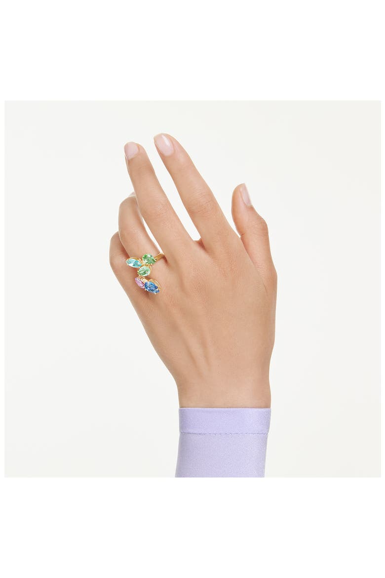 Gema Crystal Bypass Ring, Alternate, color, GOLD/ MULTI