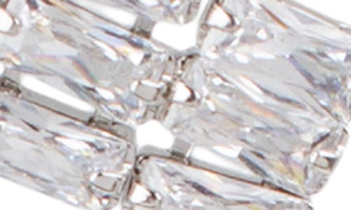 Cz By Kenneth Jay Lane Uneven Cubic Zirconia Drop Earrings In Silver