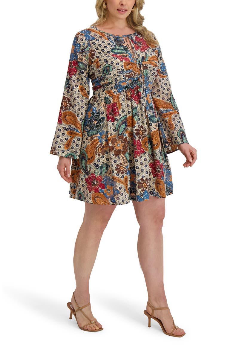 Printed Chiffon Minidress, Alternate, color, MULTI