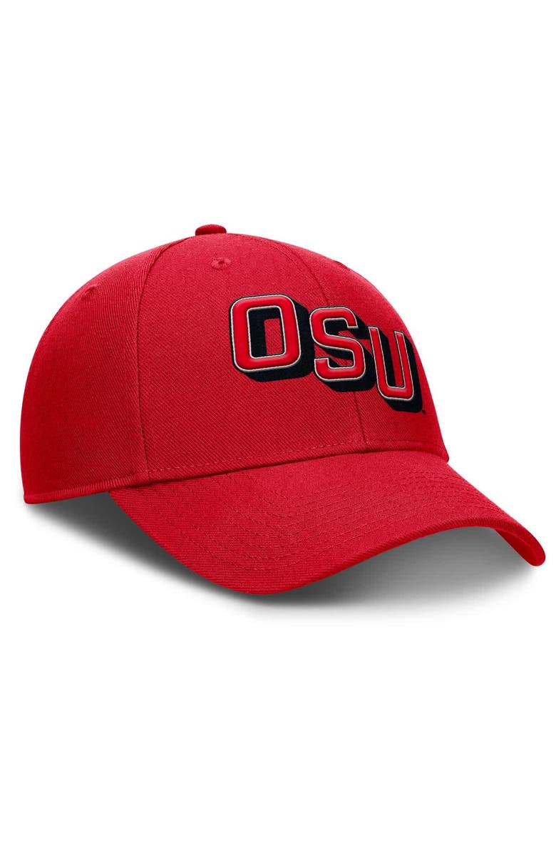 Nike Men's Nike Scarlet Ohio State Buckeyes Slanted Primetime Rise Performance Adjustable Hat, Alternate, color, Scarlet
