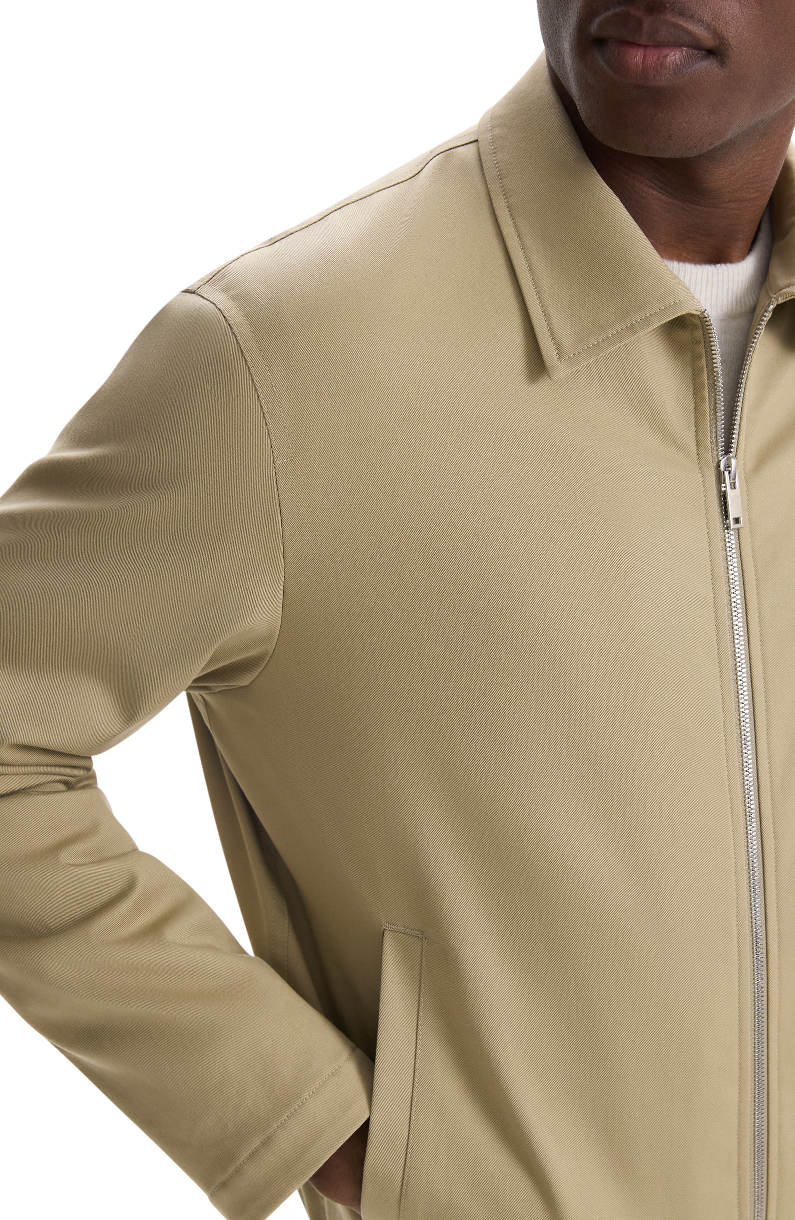 Theory Cotton Twill Zip Cuff Bomber Jacket (Men) | Nordstrom
