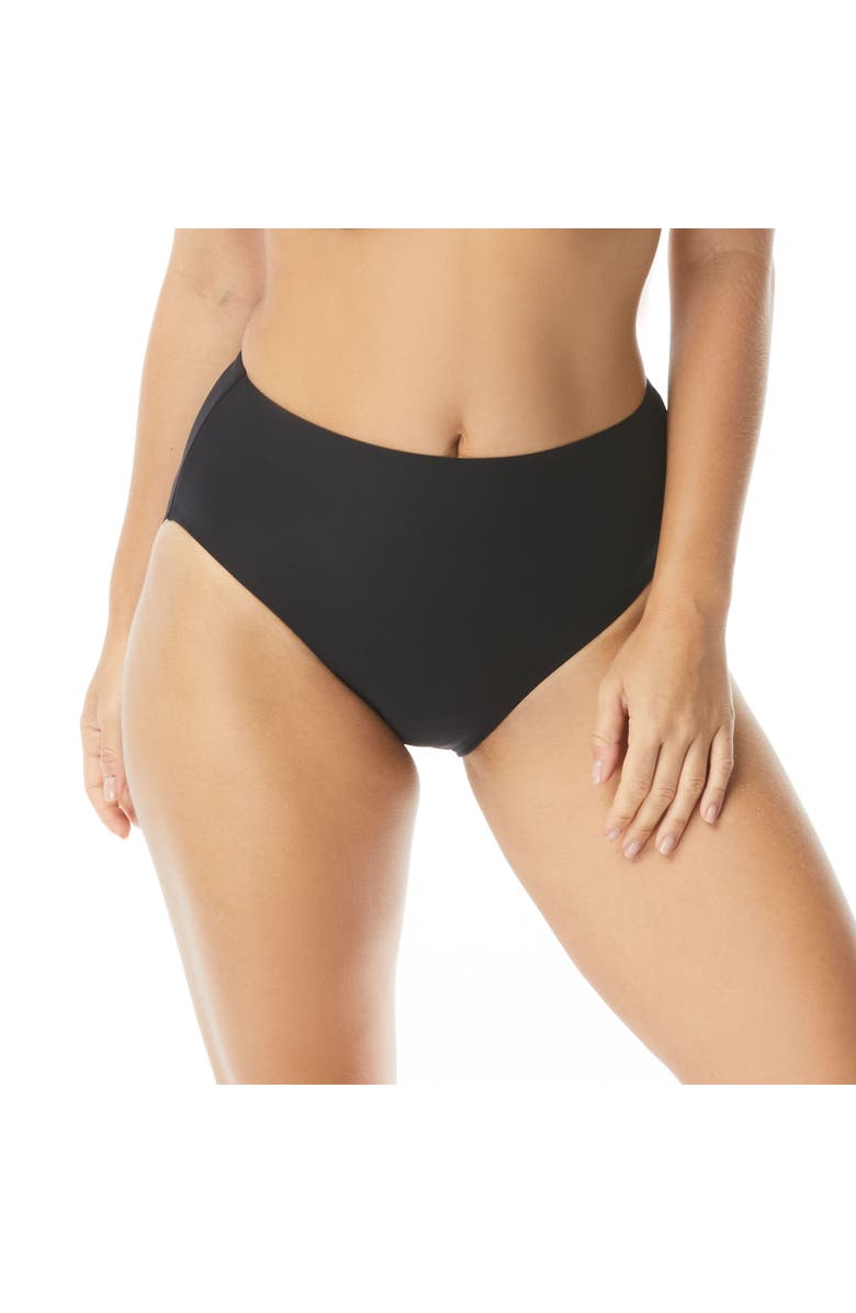Coco Contours Onyx High Waist Bikini Bottom, Main, color, 001-Black