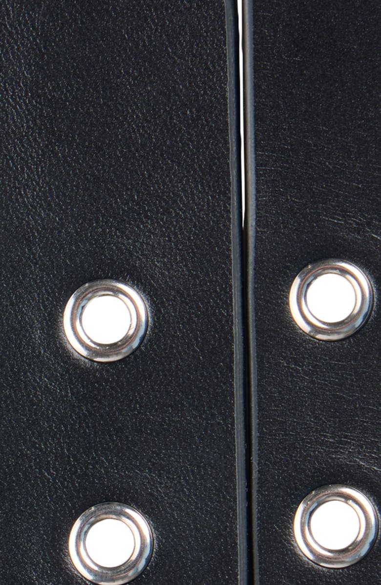 Isabel Marant Split Grommet Leather Belt, Alternate, color, Black/ Silver