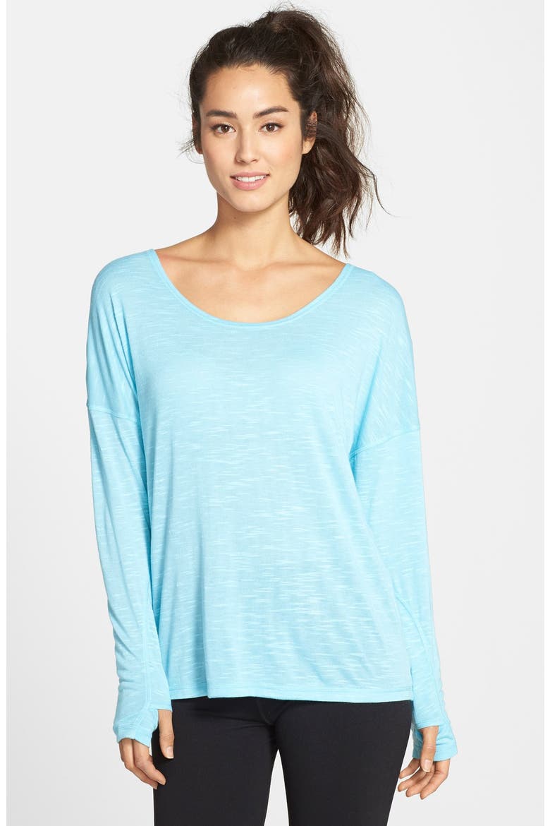 'Live Free' Long Sleeve Tee, Alternate, color, BLUE TOPAZ